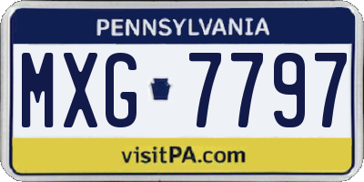 PA license plate MXG7797
