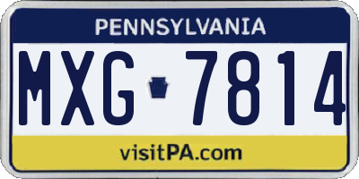PA license plate MXG7814