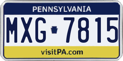 PA license plate MXG7815