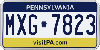 PA license plate MXG7823