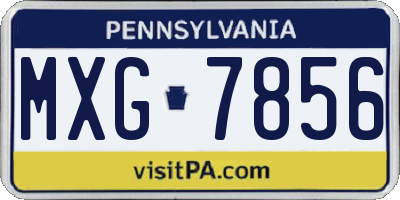 PA license plate MXG7856