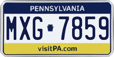 PA license plate MXG7859