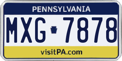 PA license plate MXG7878