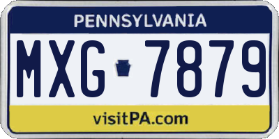 PA license plate MXG7879