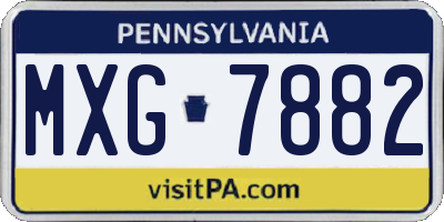 PA license plate MXG7882