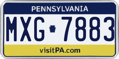 PA license plate MXG7883