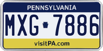 PA license plate MXG7886