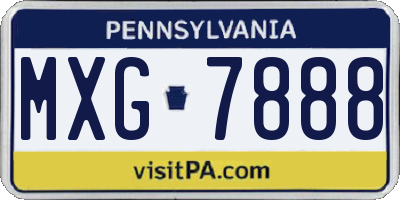 PA license plate MXG7888
