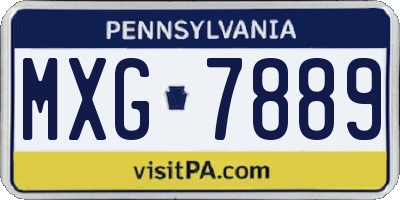 PA license plate MXG7889