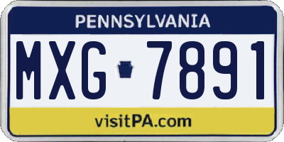 PA license plate MXG7891