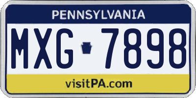 PA license plate MXG7898