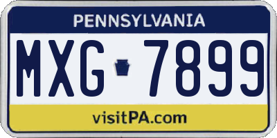 PA license plate MXG7899