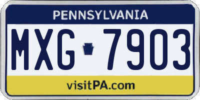PA license plate MXG7903