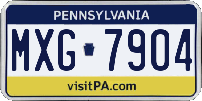 PA license plate MXG7904