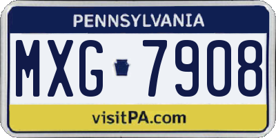 PA license plate MXG7908