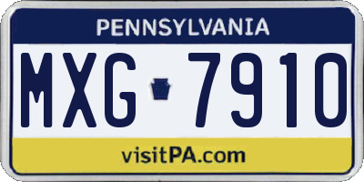 PA license plate MXG7910