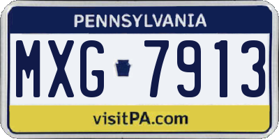 PA license plate MXG7913