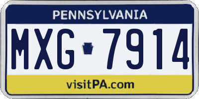 PA license plate MXG7914