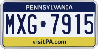 PA license plate MXG7915