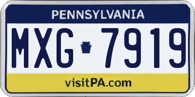 PA license plate MXG7919