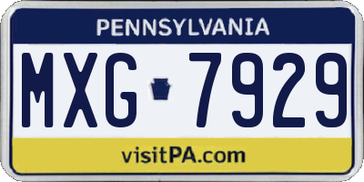 PA license plate MXG7929