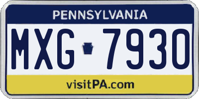 PA license plate MXG7930