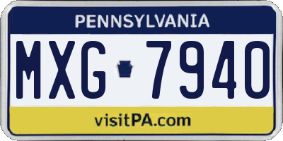 PA license plate MXG7940