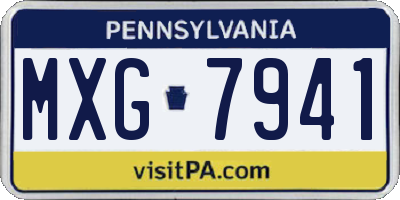 PA license plate MXG7941