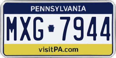 PA license plate MXG7944