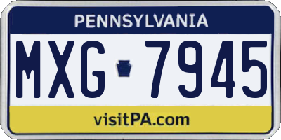 PA license plate MXG7945