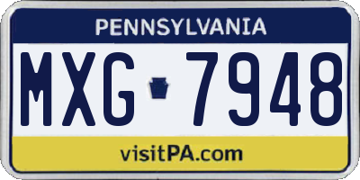 PA license plate MXG7948
