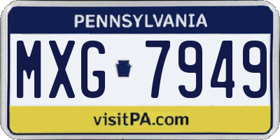 PA license plate MXG7949