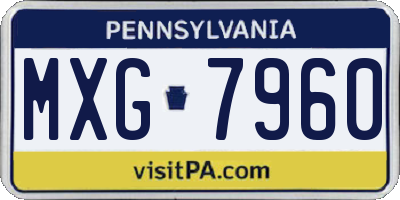 PA license plate MXG7960