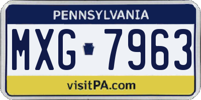 PA license plate MXG7963