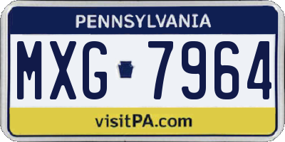 PA license plate MXG7964