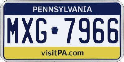 PA license plate MXG7966