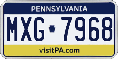 PA license plate MXG7968