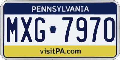 PA license plate MXG7970