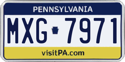 PA license plate MXG7971