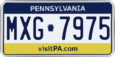 PA license plate MXG7975