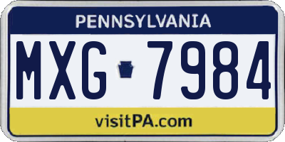 PA license plate MXG7984