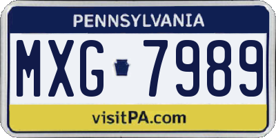 PA license plate MXG7989