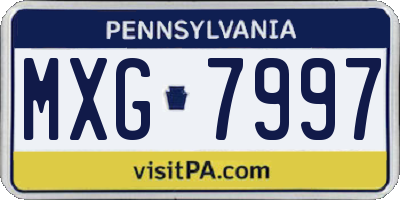 PA license plate MXG7997