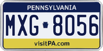 PA license plate MXG8056