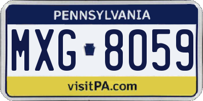 PA license plate MXG8059