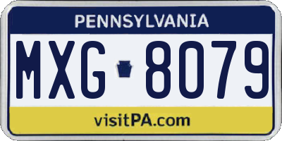PA license plate MXG8079