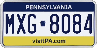 PA license plate MXG8084