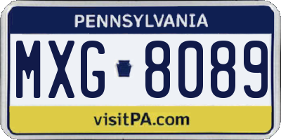 PA license plate MXG8089