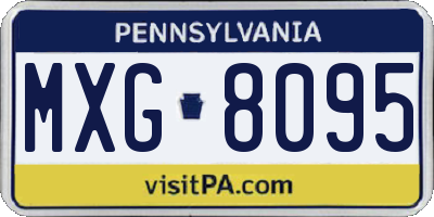 PA license plate MXG8095