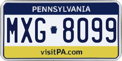 PA license plate MXG8099